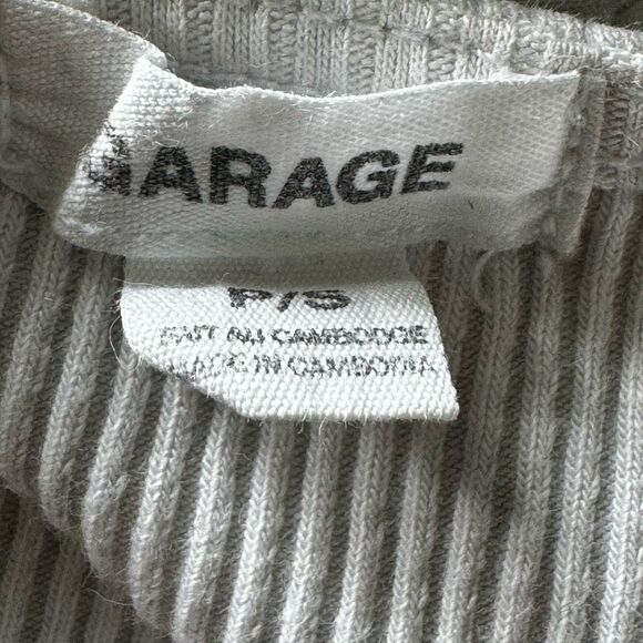 Garage White Ribbed Bungee Cropped Cami Size Small - Picture 6 of 6